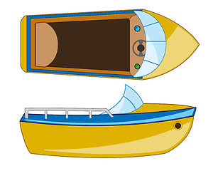 Image showing Transport facility motorboat on white background is insulated