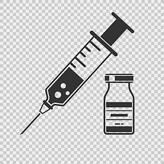 Image showing Plastic Medical Syringe and Vial Icon