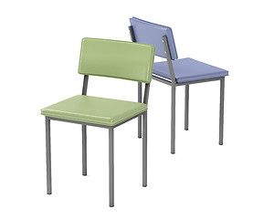 Image showing Two chairs with different colors