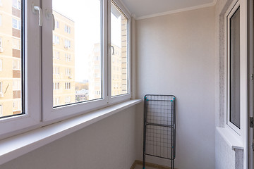 Image showing Small glazed balcony in the apartment of a residential building