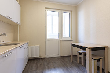 Image showing Kitchen interior, view from the closed balcony door