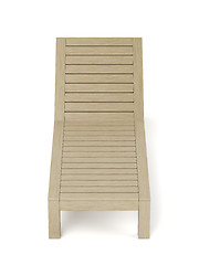 Image showing Empty wooden sun lounger