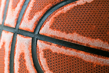 Image showing Old basketball close up