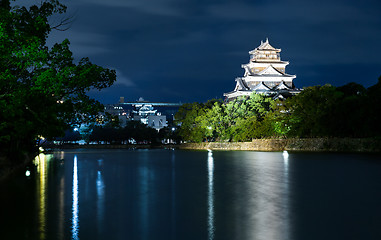 Image showing Hiroshima Castle at night