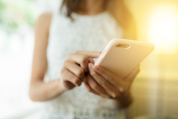 Image showing Woman using mobile phone