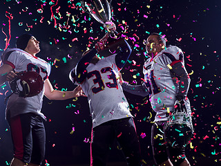 Image showing american football team celebrating victory