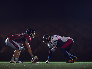 Image showing american football players are ready to start