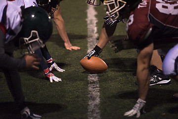 Image showing american football players are ready to start