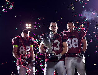 Image showing american football team celebrating victory