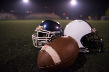 Image showing american football and helmets