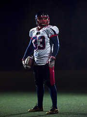 Image showing portrait of confident American football player