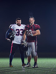 Image showing portrait of confident American football players