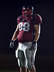 Image showing portrait of young confident American football player