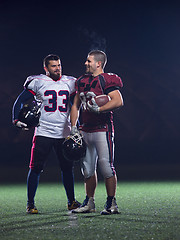 Image showing portrait of confident American football players