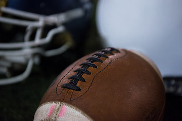 Image showing american football and helmets