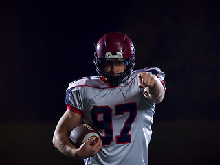 Image showing portrait of confident American football player