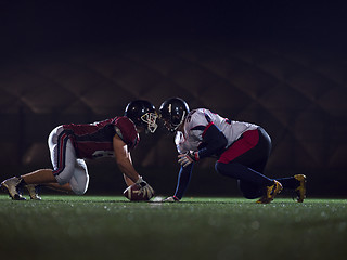 Image showing american football players are ready to start