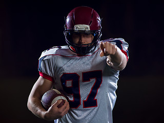 Image showing portrait of confident American football player