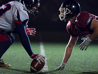 Image showing american football players are ready to start