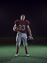 Image showing portrait of young confident American football player