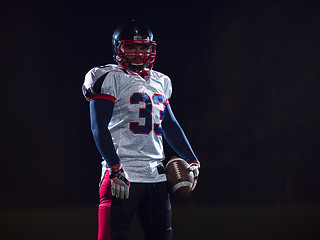 Image showing portrait of confident American football player