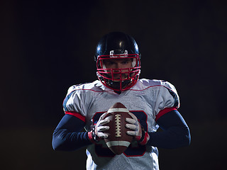 Image showing portrait of confident American football player