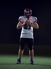 Image showing portrait of confident American football player