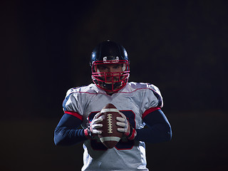 Image showing portrait of confident American football player