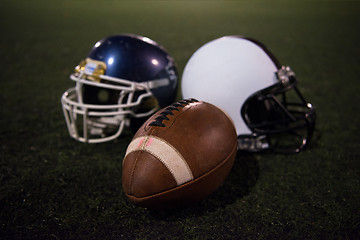 Image showing american football and helmets