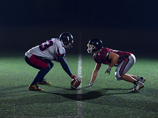 Image showing american football players are ready to start