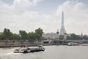 Image showing Paris view - Alexander the third bridge over river Seine