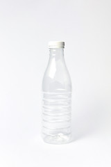 Image showing Empty plastic bottle mock up for water on a light background.