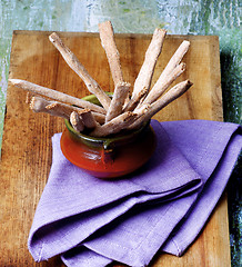 Image showing Freshly Baked Bread Sticks