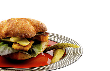 Image showing Homemade Fish Burgers