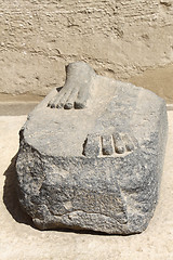 Image showing Feet of old statue, Karnak Temple, Luxor, Egypt