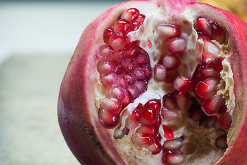 Image showing Macro shooting of pomegranate grains