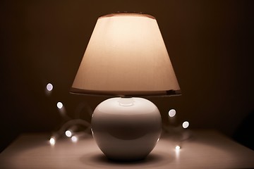 Image showing Lamp on a nightstand