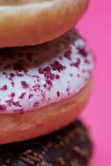 Image showing Macro shot of stack of donuts