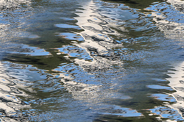 Image showing Reflection of the coast on the surface of the water as seamless t