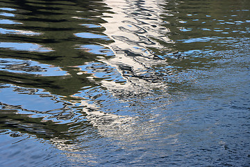 Image showing Reflection of the coast on the surface of the water 