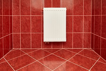 Image showing Tiled bathroom floor