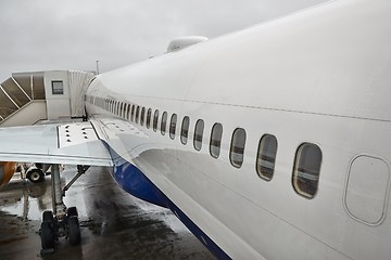 Image showing Airliner fuselage closeup