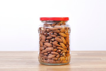 Image showing Almonds in a jar