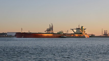 Image showing Huge Oil Tanker in Dock