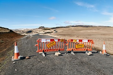 Image showing Closed road in Iceland