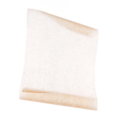 Image showing Parchment culinary paper, mock up for recipe on a white background.