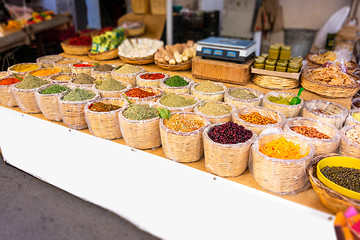 Image showing typical herbs market Sicily Italy