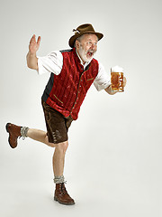 Image showing Portrait of Oktoberfest man, wearing a traditional Bavarian clothes