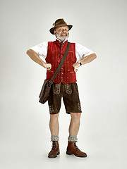 Image showing Portrait of Oktoberfest man, wearing a traditional Bavarian clothes