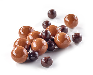 Image showing chocolate balls on white background